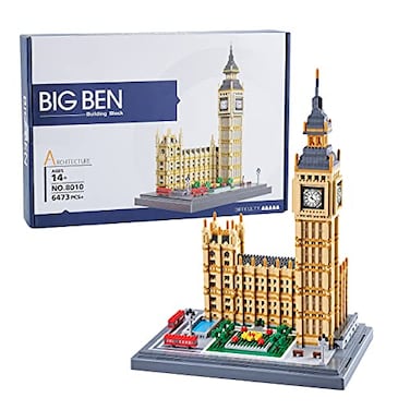 COZYMASS Big Ben Building Block Set London Architecture Micro Blocks Kit with Clock Tower Model Creative Construction for Home Office Decor Unique Gift for Birthday Christmas 6437PCS