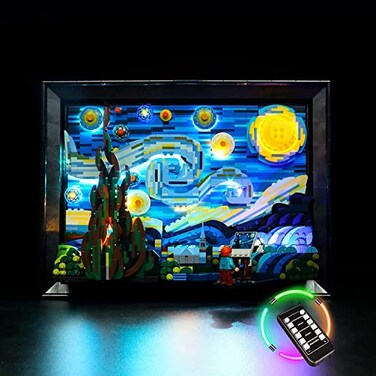 BrickBling Light Kit Compatible with Lego 21333 Vincent Van Gogh The Starry Night Bricks Not Included DIY Lighting Compatible with Lego Starry Night Remote Control Version