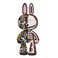 HONLANCH Animal Graffiti Skeleton Rabbit Micro Building Blocks Set8000PCS 55cm High Series Gift for Adults and Kids