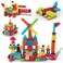 PicassoTiles 116pc Hedgehog Building Blocks Construction Toy Set with Interlocking Tiles Idea Book 4 Action Figure Characters and Decorative Eyes STEM Educational Playset for Kids Ages 3 Plus PTB116