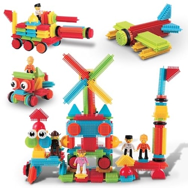 PicassoTiles 116pc Hedgehog Building Blocks Construction Toy Set with Interlocking Tiles Idea Book 4 Action Figure Characters and Decorative Eyes STEM Educational Playset for Kids Ages 3 Plus PTB116