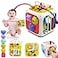 AiTuiTui Multifunction Baby Sensory Montessori Activity Cube Toys Shape Sorter Early Learning Educational Interactive Toys for Infant Toddlers Boy Girl Birthday Gifts Easter Basket Stuffers