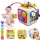 AiTuiTui Multifunction Baby Sensory Montessori Activity Cube Toys Shape Sorter Early Learning Educational Interactive Toys for Infant Toddlers Boy Girl Birthday Gifts Easter Basket Stuffers