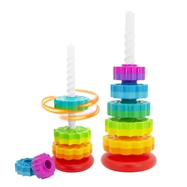 BYFWH Baby Spin Stack Toy Premium Stacking Toys for Kids Spinning Stacking Toy for Babies and Toddlers Educational Toddler Learning ToyAutism Spin Stack ToysRainbow Spinning Wheel Toys
