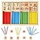 KUTOI Counting Number Blocks and Sticks Montessori Toys for Kids Learning Homeschool Supplies for Math manipulatives Toddlers Educational Wooden rods with Storage Tray