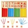 KUTOI Counting Number Blocks and Sticks Montessori Toys for Kids Learning Homeschool Supplies for Math manipulatives Toddlers Educational Wooden rods with Storage Tray