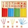 KUTOI Counting Number Blocks and Sticks Montessori Toys for Kids Learning Homeschool Supplies for Math manipulatives Toddlers Educational Wooden rods with Storage Tray