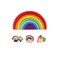 Coogam Wooden Rainbow Stacker Nesting Puzzle Blocks Tunnel Stacking Game Building Creative Color Shape Matching Jigsaw Learning Toy Set Board Early Development for Kids Boy Girl