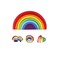 Coogam Wooden Rainbow Stacker Nesting Puzzle Blocks Tunnel Stacking Game Building Creative Color Shape Matching Jigsaw Learning Toy Set Board Early Development for Kids Boy Girl