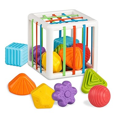 Aprilwolf Montessori Toys for 1 Year Old Cube 6 Sensory Shape Blocks Baby Toys 1218 Months Developmental Infant Birthday Gifts for Learning Toddler Age 1 2 3