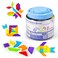 Pairez Toys Transparent Pattern Blocks 126 Pcs Geometric Shapes Blocks Tangram Puzzles Practice Sorting Counting Patterning Math Manipulatives for Kids Back to School Supplies Teacher Supplies