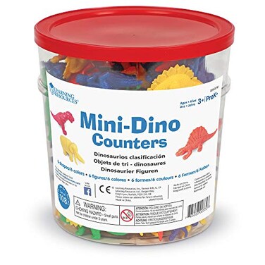Learning Resources MiniDino Counters 108 Pieces Ages 3 Toddler Learning Toys Dinosaurs for Toddlers Dinosaurs Action Figure Toys Kids Play Dinosaur and Prehistoric Creature Figures