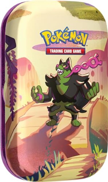 Pok&Atilde;&copy;mon Pokmon TCG Scarlet VioletShrouded Fable Mini Tin Okidogi 2 Booster Packs 1 Sticker Sheet