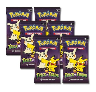 Pok&Atilde;&copy;mon Pokemon 2023 Trick or Trade Mimikyu Pikachu 6 Mini Booster Packs