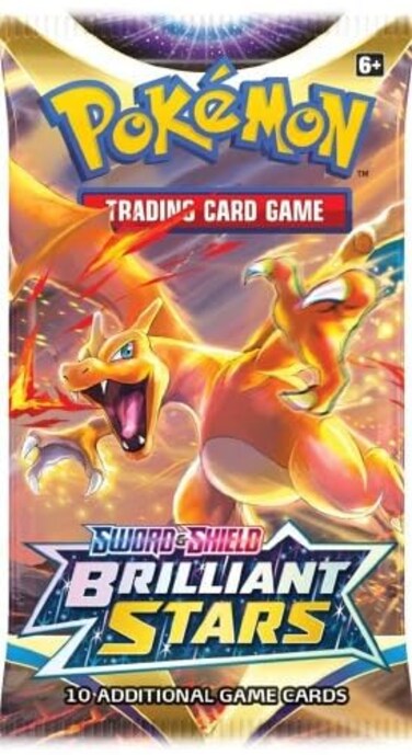 Pok&Atilde;&copy;mon Pokemon TCG Sword Shield Brilliant Stars Booster Pack 10 Cards Per Pack