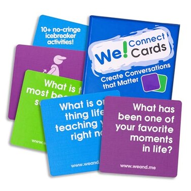 We! We Connect Cards Conversation Cards to Build Trust Connection Ideal Office Games Ice Breakers Educational Team Building Games Featured by TEDx 60 ColorCoded Pieces