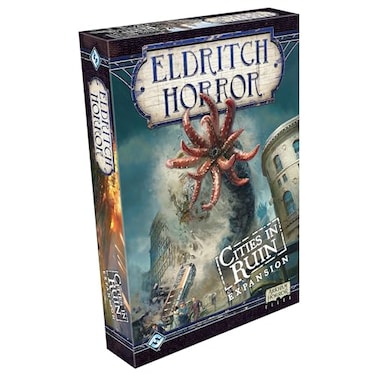 Asmodee Eldritch Horror Cities in Ruin Board Game EXPANSION Embrace Chaos and Confront Cataclysmic Forces Mystery Game for Adults Ages 14 18 Players 24 Hour Playtime Made by Fantasy Flight Games