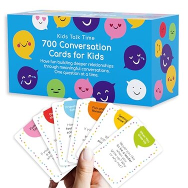TALKWISE 700 Conversation Cards for Kids Fun Kids Conversation Starter Cards for Kids Teens Family Night Dinner Play Conversation Games ColorCoded Across 6 Topics Take Anywhere