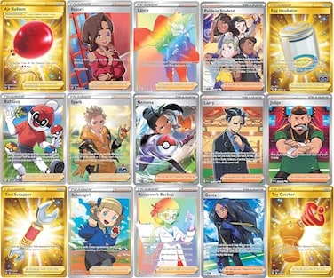 Pok&Atilde;&copy;mon Pokemon 5 Full Art Trainer Card Lot X1 Secret Rare X4 Full Art Etched Cards No Duplicates