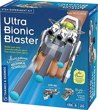 ThamesKosmos Thames Kosmos Ultra Bionic Blaster STEM Experiment Kit Construct a Robotic Foam Dart Blasting Glove Challenging Build Learn About Mechanical Technology Engineering
