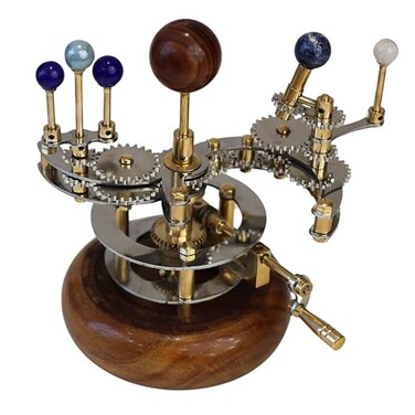 Cosmos Museum Solar System Model Educational Decorative Astronomy Orrery Premium Brass Mechanical Planetarium 8 Earth Mars Moons