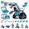WhalesBot E7 Pro Coding Remote Control Robot Kit for Kids 8 Scratch Modular Programming Educational Engineering Science Toy Set with Smart ControllerSensorsMotors for Kids Ages 812 1216