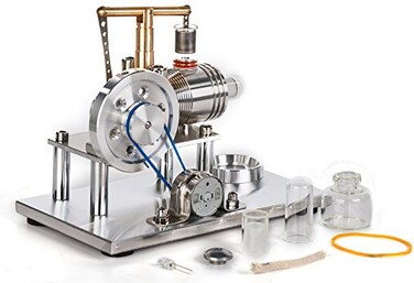 Sunnytech Hot Air Stirling Engine Motor Model Imagination Development Educational Toy Electricity Generator Colorful LED SC SC02M