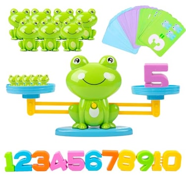 lonfypeng Frog Balance Counting Toys Cool Math Learning Games for Boys and Girls Educational Number Preschool Toy Fun Childrens Gift STEM Math Games for Kids Age 3 63 PCS