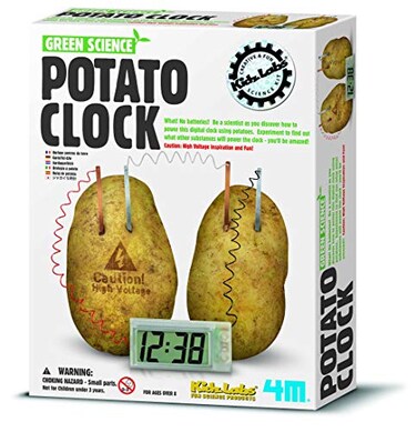 4M Potato Clock DIY Green Science Chemistry Engineering Lab STEM Toys Educational Gift for Kids Teens Girls Boys Brown