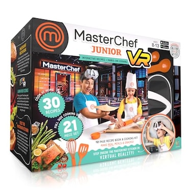 Abacus Brands VR MasterChef Junior Virtual Reality Kids Cookbook and Interactive Food Science STEM Learning Activity Set Full Version Includes Goggles for Ages 8 and Up Packaging May Vary