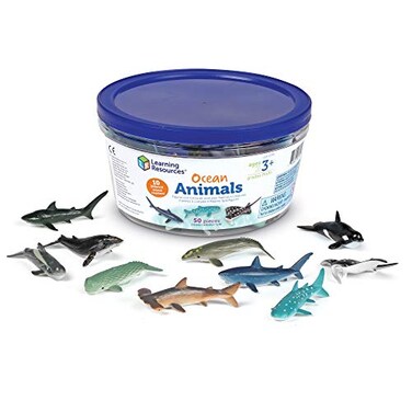 Learning Resources Ocean Animals 50 Pieces Ages 3 Toddler Learning Toys Perfect for Math Counters and Imaginative Play