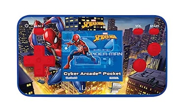 Lexibook SpiderMan Cyber Arcade Pocket Game Console 150 Games LCD Screen Battery Operated redBlue JL1895SP
