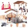 Peagprav Peagrav Horse Stable Playset with Rider Horses Toy Figures for Boys Girls Ages 38