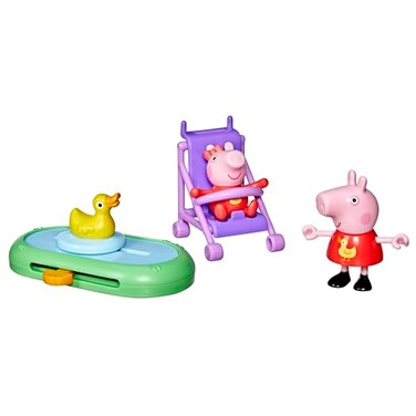 Peppa Pig Peppa and Evies Park Fun Playset with 2 Figures and 2 Accessories Preschool Toys for 3 Year Old Girls and Boys and Up