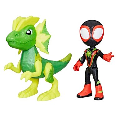 Spidey and his Amazing Friends Marvel DinoWebs Miles Spin Morales Marvels Electrosaurus Action Figures Super Hero Toys for Kids Ages 3 and Up