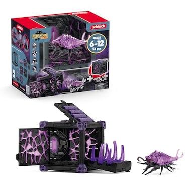Schleich Eldrador Creatures 34 PC Shadow Battle Cave with Bug Toy Playset Insect Figurine for Boys and Girls with Expandable Fortress Interactive Imaginative Play for Kids Ages 7 42675