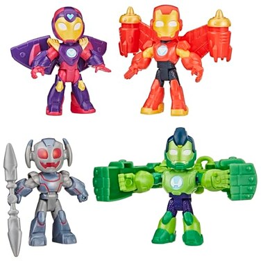 Marvel Iron Man and HIS Awesome Friends Iron Armor Figure Pack 3Inch Action Figures Toy Playsets for Boys Girls Ages 3