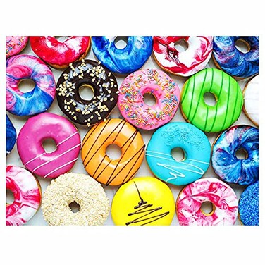 Fishwisdom 500 Pieces Assorted Cupcake Jigsaw Puzzle for Adults and Kids Big Size Gift Idea Donuts