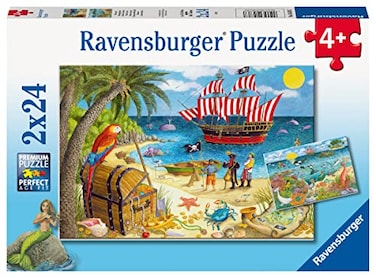 Ravensburger Pirates and Mermaids 2 x 24 Piece Jigsaw Puzzle Set for Kids 05676 Every Piece is Unique Pieces Fit Together Perfectly