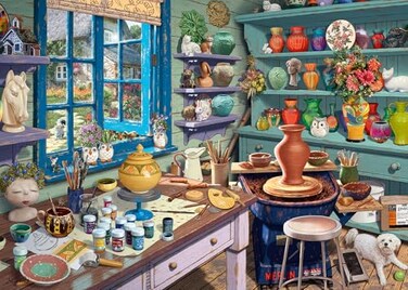 Ravensburger Pottery Studio Sanctuary 500 Piece Jigsaw Puzzle Companion to Cozy Retreat by Steve Read Canadian Collection EcoFriendly Materials