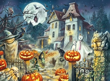 Ravensburger Halloween House 300 XXL Piece Jigsaw Puzzle for Kids 13264 Every Piece is Unique Pieces Fit Together Perfectly
