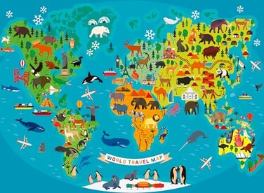 Ravensburger Animal World Map XXL 150 Piece Jigsaw Puzzle