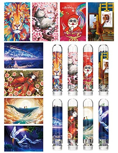 LinPuzzle Mini Jigsaw Puzzles for Adults 8 Packs 234PCS Puzzle with Reference Blueprint Micro Puzzle Comes with Tweezers for Small Puzzles Suitable As a Gift 8 pcak 1