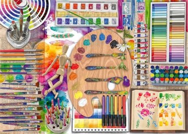 Ravensburger The Artists Palette 500Piece Jigsaw Puzzle Large Format for Easy Handling Vibrant and Engaging Imagery Ideal for Kids and Adults FSC
