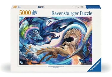 Ravensburger Dragons Day and Night 5000 Piece Jigsaw Puzzle Magical Mythical Dragons in Stunning Vibrant Detail Frameable Premium Quality Puzzles for Adults