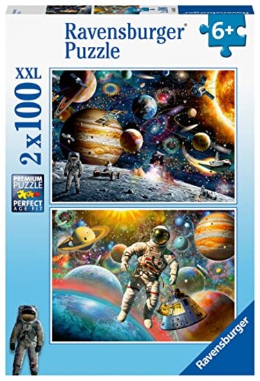 Ravensburger Space 100 Piece Jigsaw Puzzle 2 Pack XXL Pieces for Easier Assembly Stunning Bold Space Images Planets More Premium Quality Ideal Gift ScreenFree Fun Children Age 6