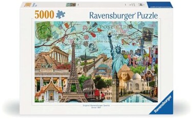 Ravensburger Big City Collage 5000 Piece Jigsaw Puzzle Stunning Vivid Colors The Globes Biggest Cities Postcard Rendition Frameable Premium Quality Puzzles for Adults