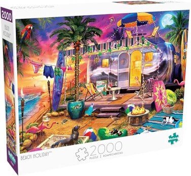 Buffalo Games Jeff Haynie Beach Holiday 2000 Piece Jigsaw Puzzle for Adults Challenging Puzzle Perfect for Game Nights Finished Size is 3850 x 2650