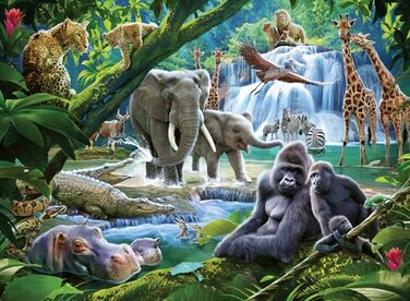 Ravensburger Jungle Animals 100 Piece XXL Jigsaw Puzzle for Kids Unique Interlocking Pieces Durable and GlareFree FSCCertified Sustainable Toy