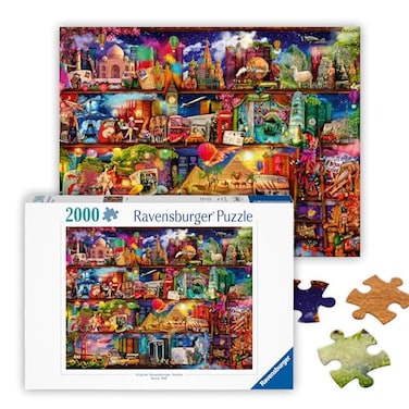 Ravensburger World of Books 2000 Piece Jigsaw Puzzle Exciting Vision of The Worlds Exciting Destinations Beautiful Imagery Frameable Premium Quality Ideal Gift Puzzles for Adults